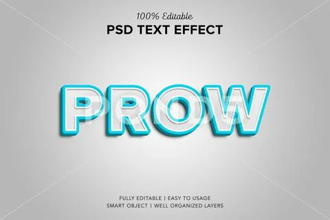 Prow 3d Text Effect, 3d White Tex Effect PSD Template