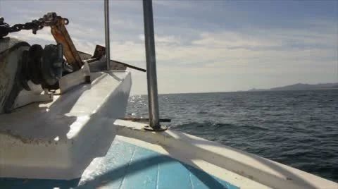Prow of Boat Sailing Stock Footage 12317463