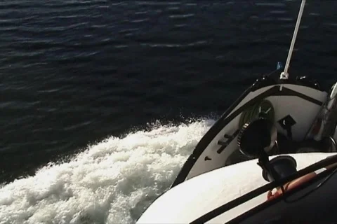 Prow of ship sailing Stock Footage 117418