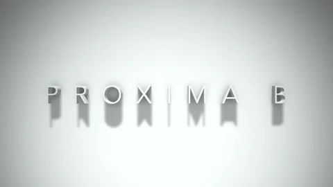 PROXIMA B 3D title animation with shadows on a white background Stock-Footage 296806228