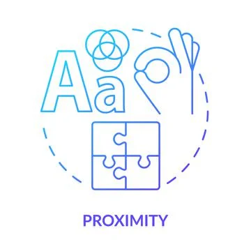 Proximity blue gradient concept icon Illustrazione stock