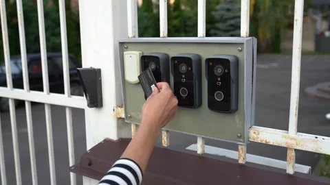 Proximity card reader door unlock Stock Footage 246420443