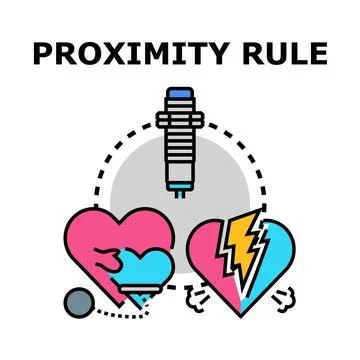 Proximity rule governing close detection and relationships Stock Illustration