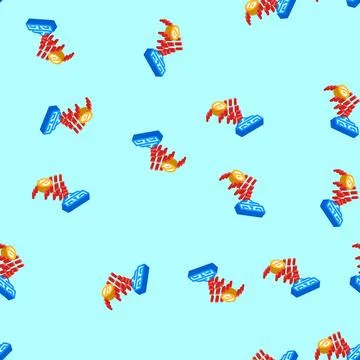 Proximity sensor module isometric icon seamless pattern Stock Illustration