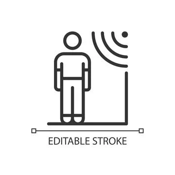 Proximity sensors pixel perfect linear icon Stock Illustration