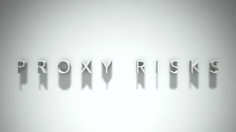 Proxy risks 3D title animation with shadows on a white background Stock Footage 297022300