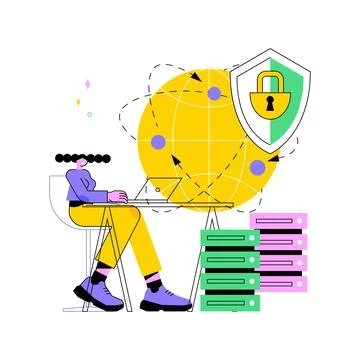 Proxy server abstract concept vector illustration. Illustrazione stock