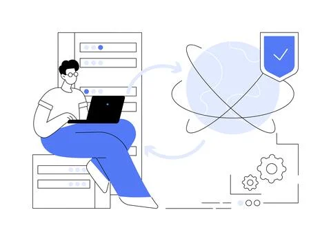 Proxy server abstract concept vector illustration. Stock Illustration