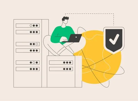 Proxy server abstract concept vector illustration. Illustrazione stock
