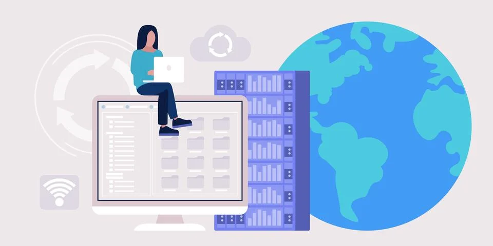 Proxy server concept Illustrazione stock