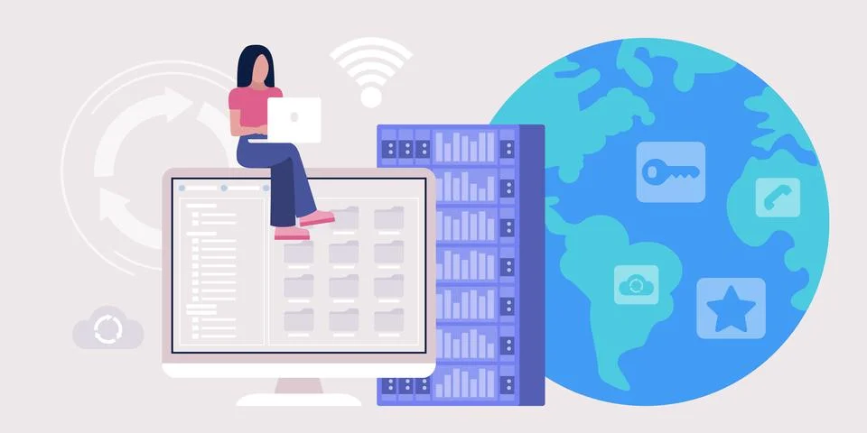 Proxy server concept Illustrazione stock