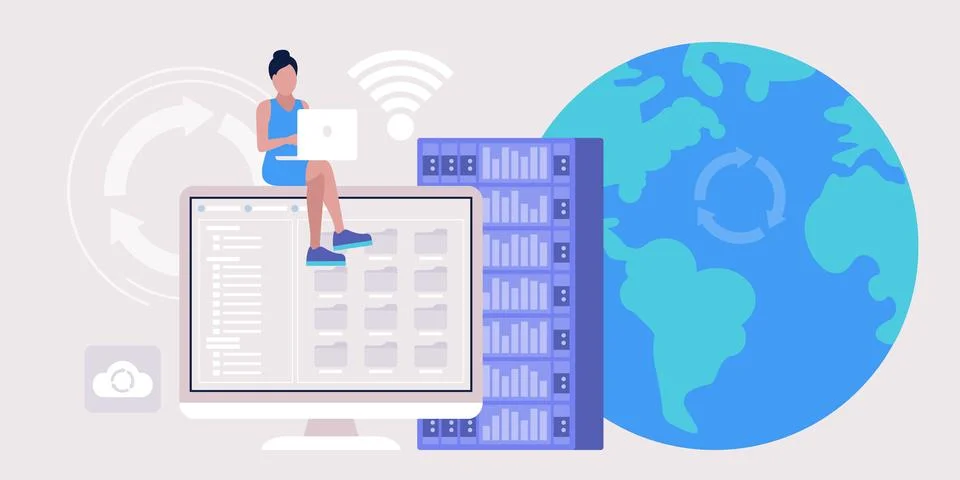 Proxy server concept Illustrazione stock