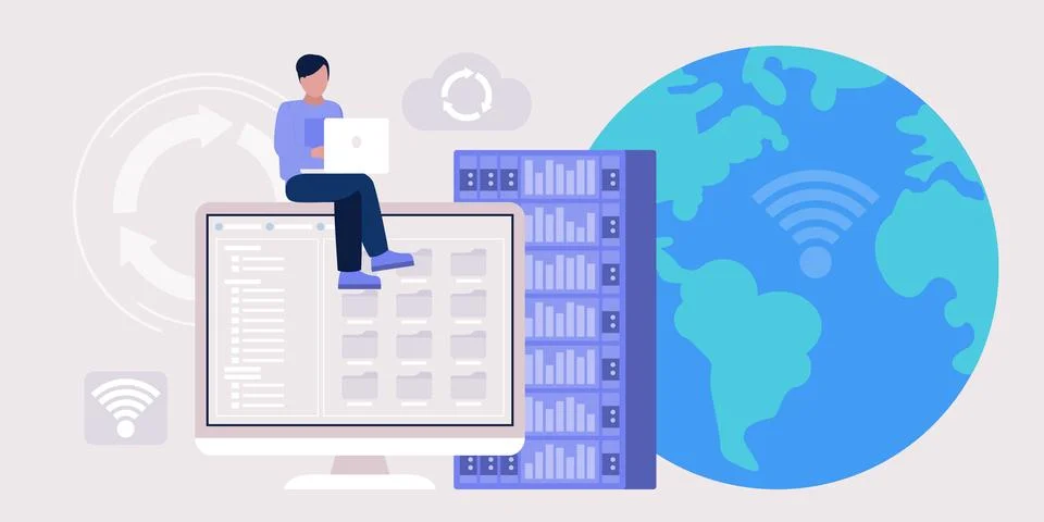 Proxy server concept Illustrazione stock