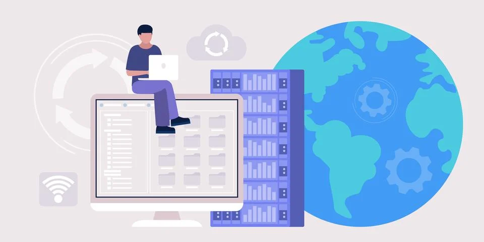 Proxy server concept Illustrazione stock