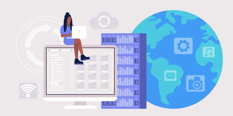 Proxy server concept Illustrazione stock