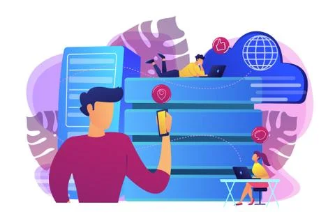 Proxy server concept vector illustration. Illustrazione stock