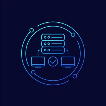 Proxy server icon, linear design Illustrazione stock