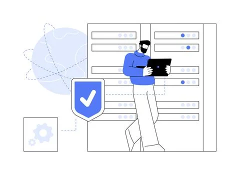 Proxy server isolated cartoon vector illustrations. Illustrazione stock