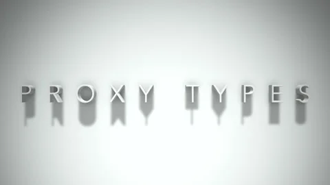 Proxy types 3D title animation with shadows on a white background Stock Footage 297022336