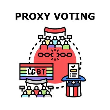 Proxy voting concept for democratic decision making process Stock Illustration