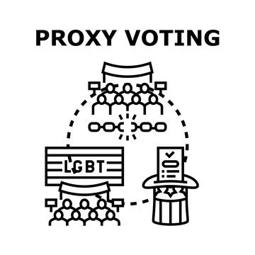 Proxy voting concept for democratic decision making process Ilustración de archivo