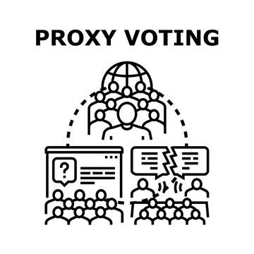 Proxy voting concept with people participating in decisions Stock Illustration
