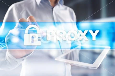 Proxy, VPN, Secure internet connection concept on virtual screen. Stock Photos