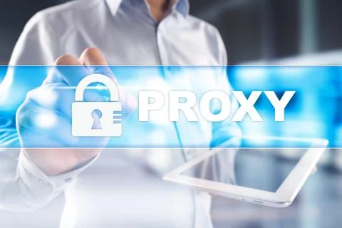 Proxy, VPN, Secure internet connection concept on virtual screen. Stock Photos