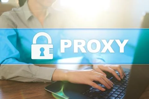 Proxy, VPN, Secure internet connection concept on virtual screen. Stock-Fotos