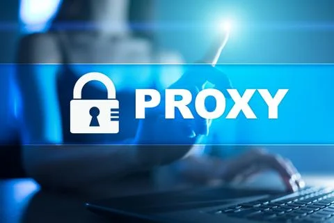 Proxy, VPN, Secure internet connection concept on virtual screen. 스톡 사진