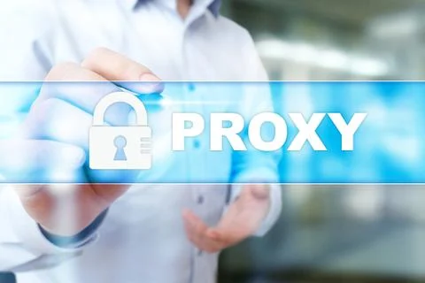 Proxy, VPN, Secure internet connection concept on virtual screen. Stock-Fotos