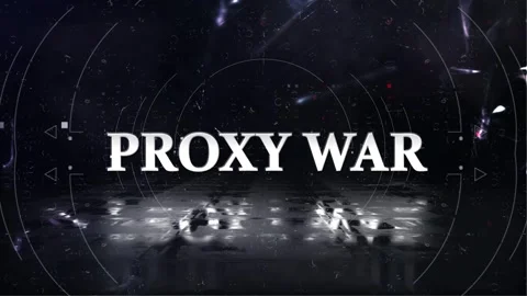 Proxy war words in the context of war Stock Footage 320899725