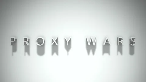 Proxy Wars 3D title animation with shadows on a white background Video stock 296744609