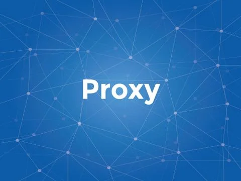 Proxy white text illustration with blue constellation map as background Stock Illustration