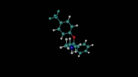 Prozac molecule with alpha channel Stock Footage 13909663