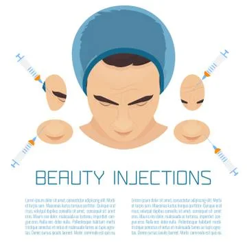 PRP facial treatment for men Stock Illustration