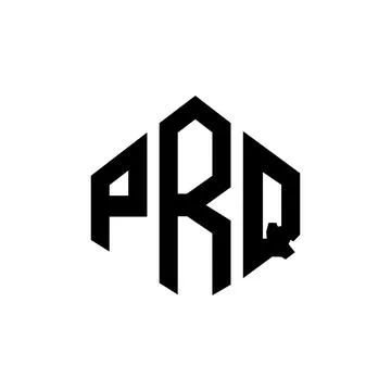 PRQ letter logo design with polygon shape. PRQ polygon and cube shape logo .. Illustrazione stock