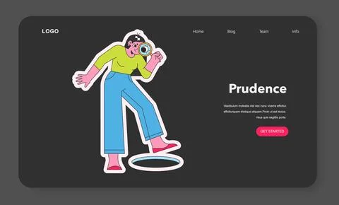 Prudence concept. Vector illustration. Illustrazione stock