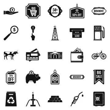 Prudence icons set, simple style Illustrazione stock