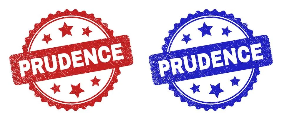 PRUDENCE Rosette Seals with Unclean Surface Illustrazione stock