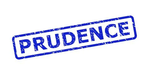 PRUDENCE Seal with Corroded Surface and Rounded Rect Frame Illustrazione stock