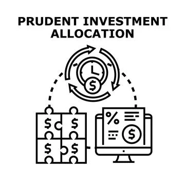 Prudent investment allocation strategy using financial assets Stock Illustration