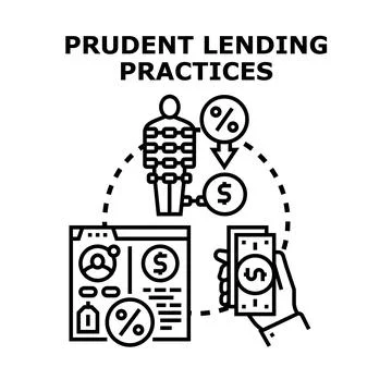 Prudent lending practices ensuring financial stability management Stock Illustration