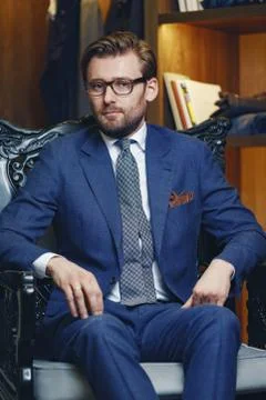 Prudent man in glasses Stock Photos