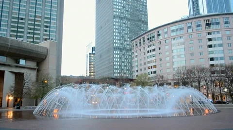 Prudential Tower (Prudential Building), fountain, skyscrapers in Boston, USA Video stock 64315685