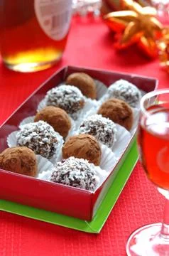 Prune and Nut Truffles Stock Photos