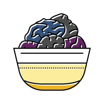 Prune bowl color icon vector illustration Stock Illustration