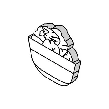 Prune bowl isometric icon vector illustration Stock Illustration