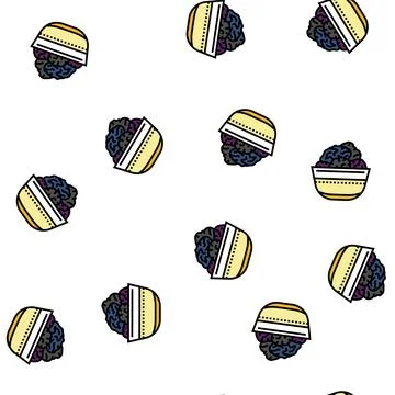 Prune bowl vector seamless pattern Stockillustratie