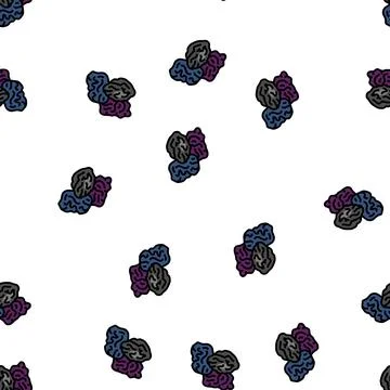 Prune dry plum vector seamless pattern Stock Illustration